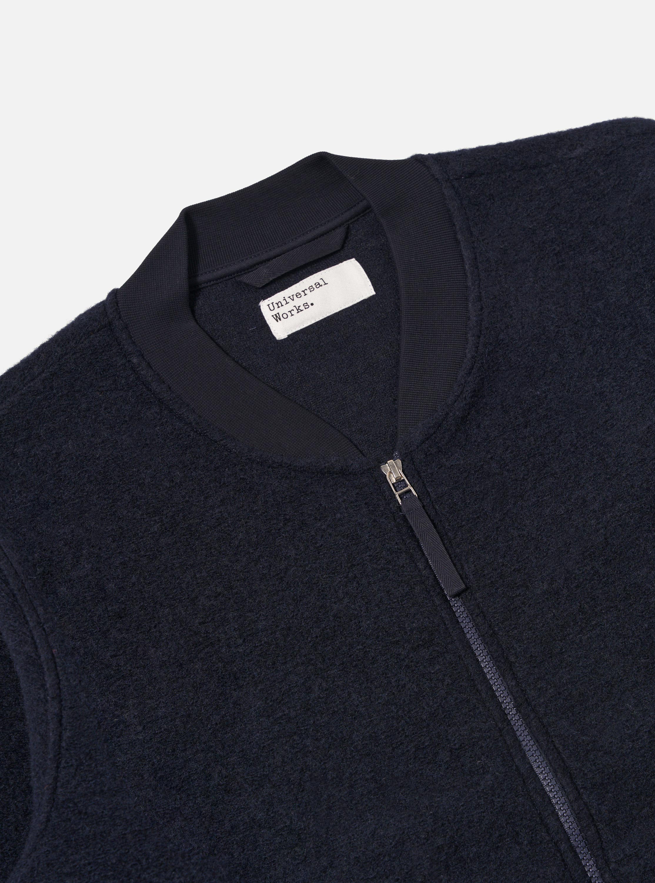 Wool Fleece Zip Bomber