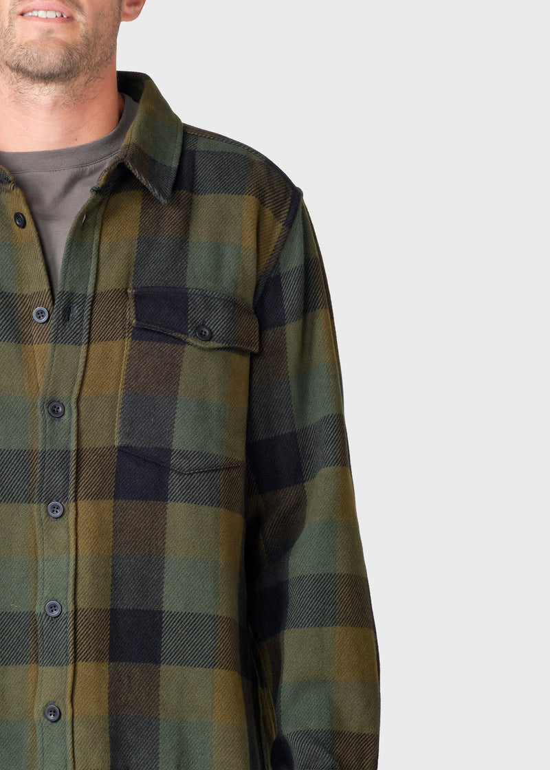 Hemd Casper Olive Check – Detailansicht