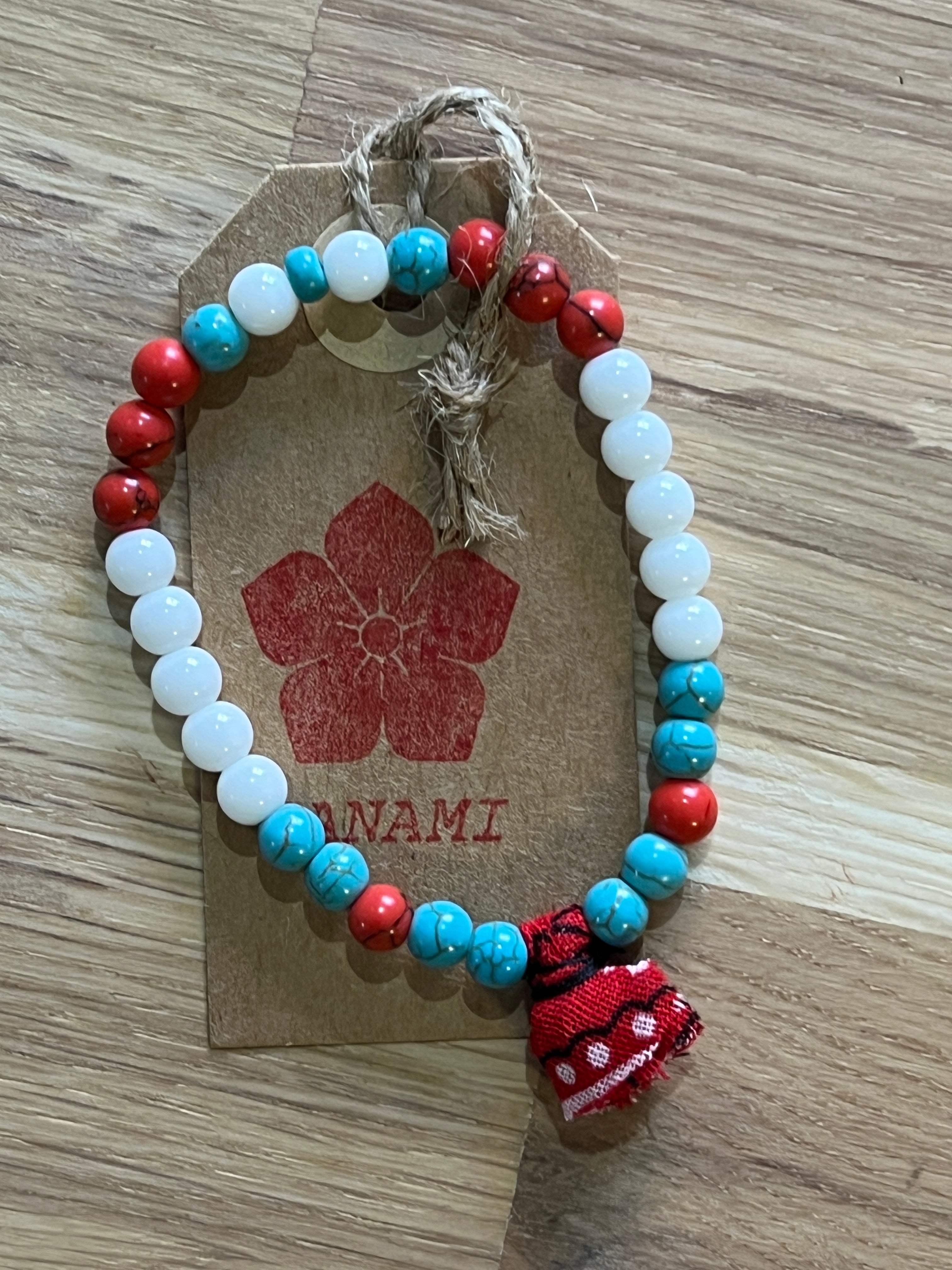 Bracelet Türkis / Weiß / Rot