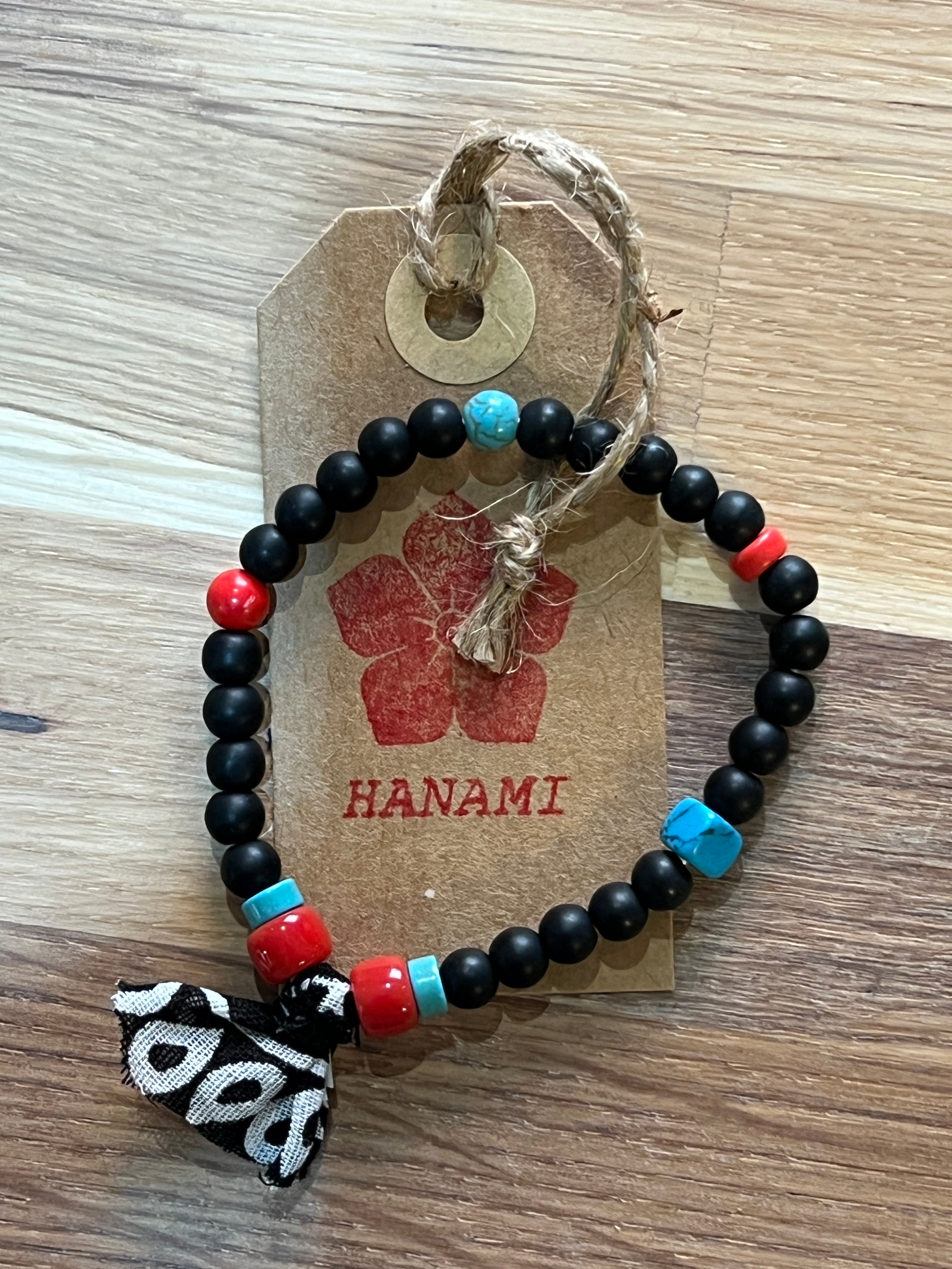 Bracelet Schwarz / Rot / Türkis