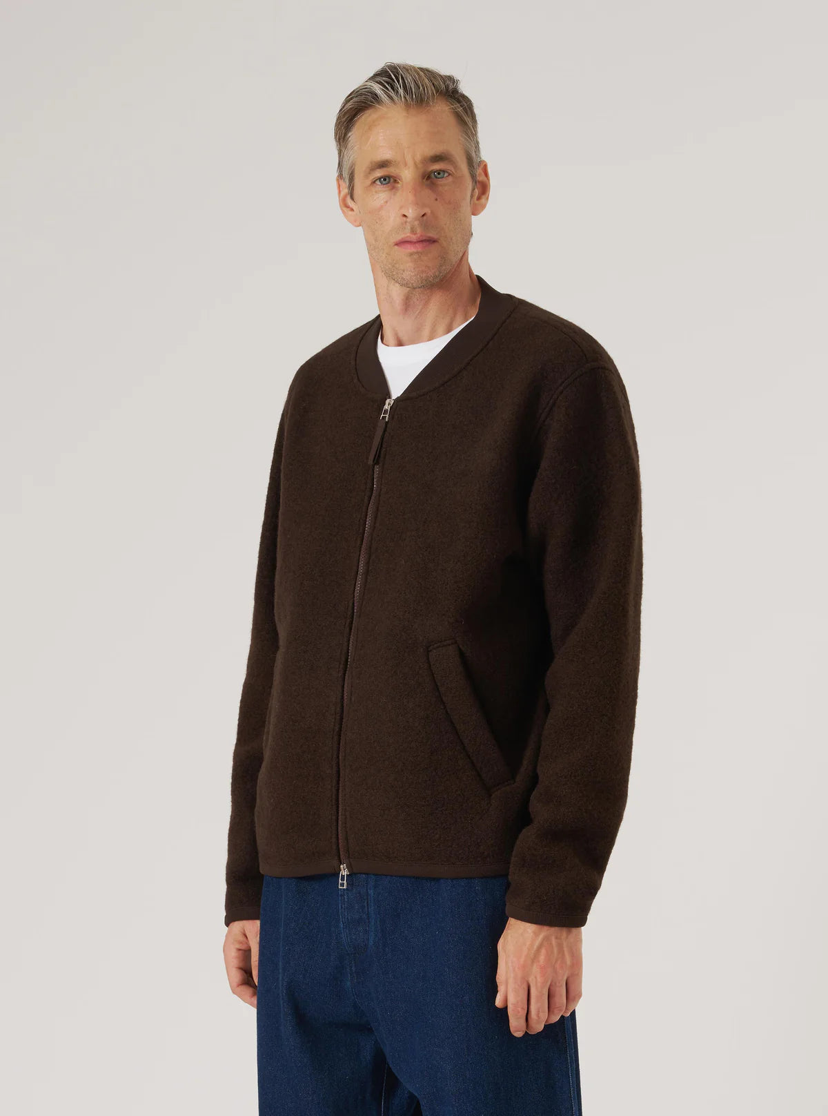 Wool Fleece Zip Bomber