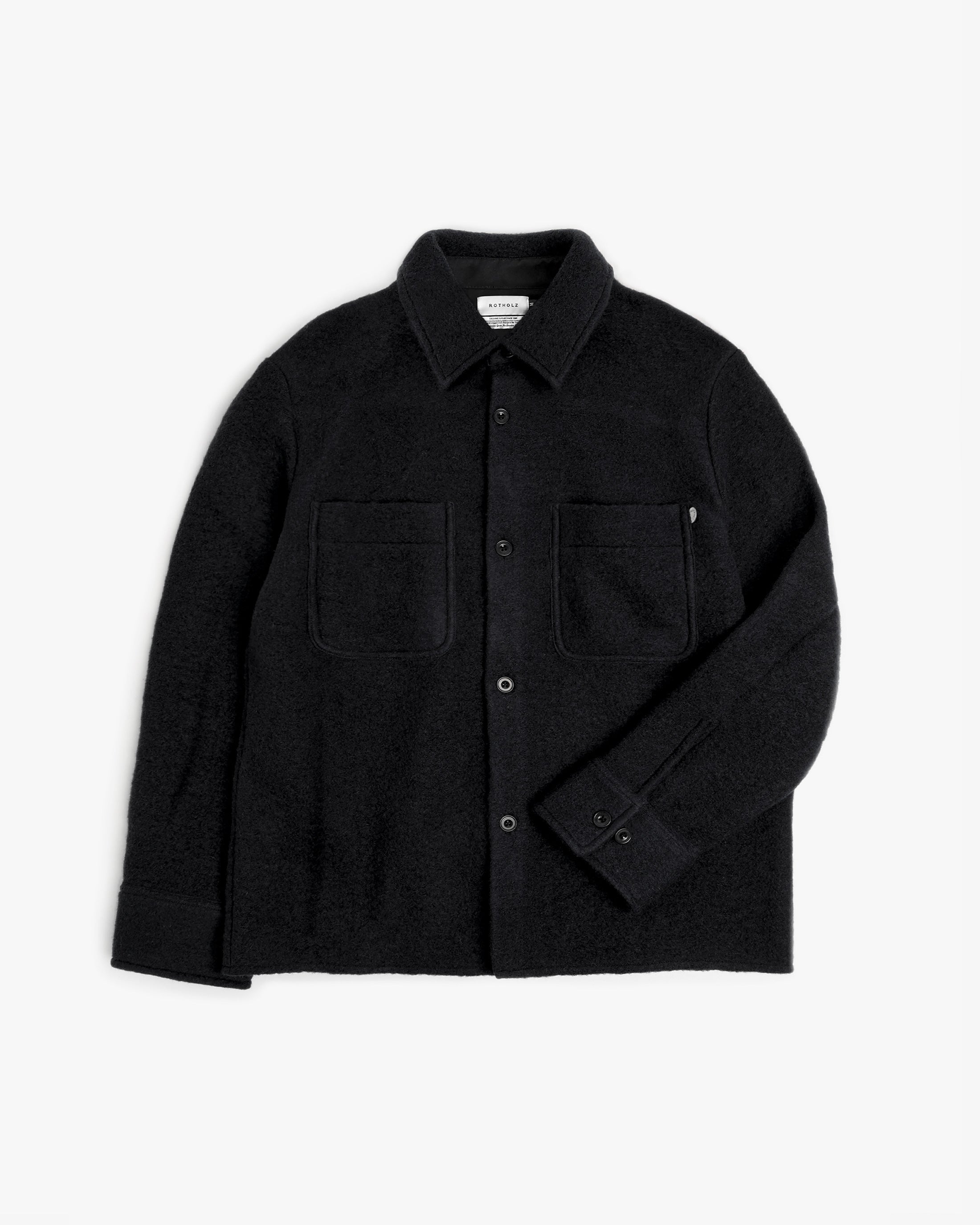 ROTHOLZ Relaxed Overshirt True Black – Vorderansicht